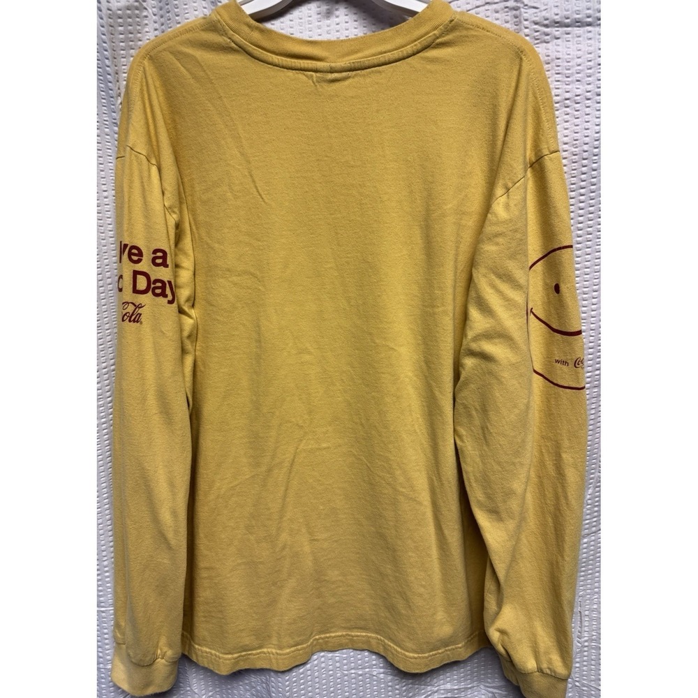 Coca-Cola X Pacsun T Shirt Men's Large Yellow Long Sleeve Casual Tee Outdoors - Picture 12 of 12